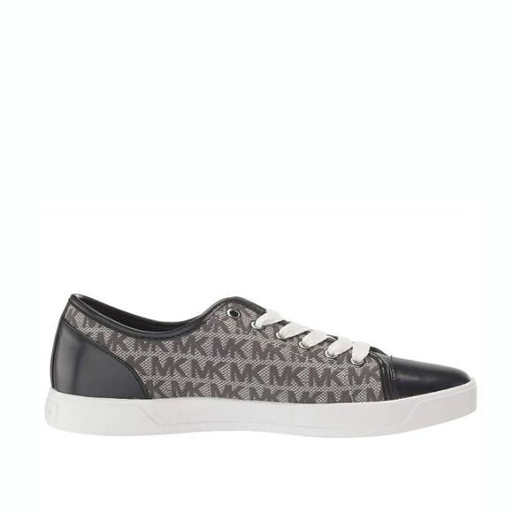 New! MICHAEL KORS Women's MK Logo City Sneakers Shoes Laceup Size 7.5 Graphite - Picture 2 of 8